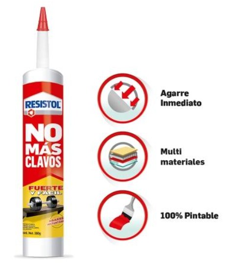 Adhesivo Resistol "No más Clavos" - Fuerte y Fácil - Image 2